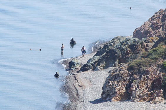 The EU Blue Flag awarded pebble beach of Eftalou